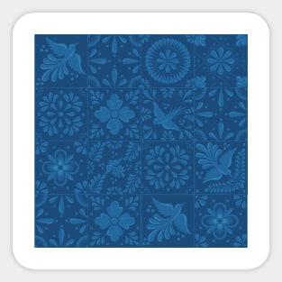 Modern Blue Talavera Tile Pattern by Akbaly Sticker